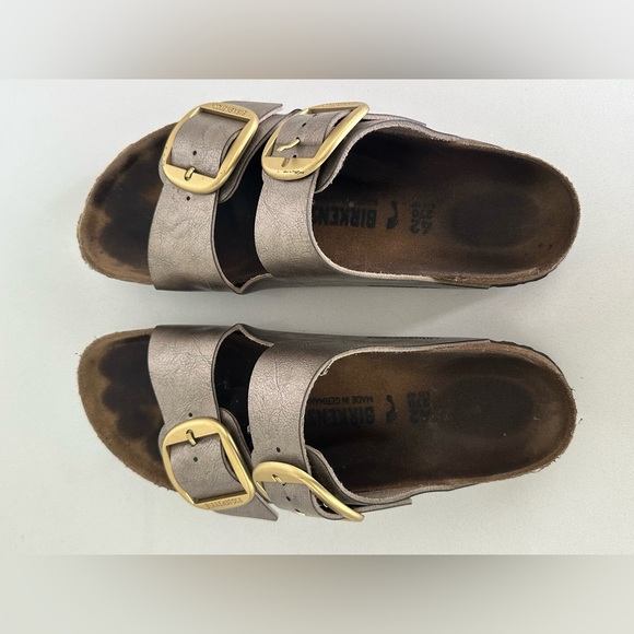BIRKENSTOCK ARIZONA Sandal Slide Big Buckle Gold Metallic Size 42 US 11 Narrow - Picture 8 of 13